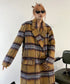 Blurred Check Long Coat